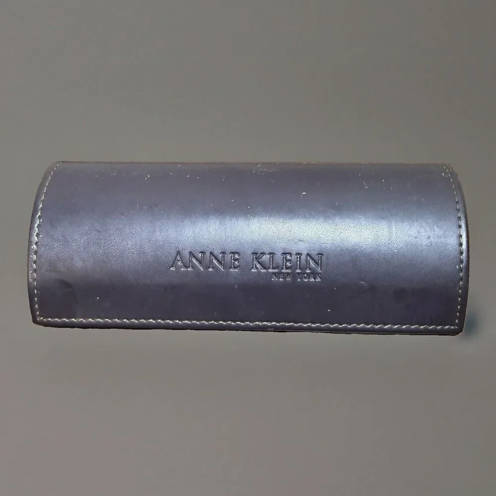Anne Klein Sunglasses Case Deep Purple Almost Brown Hardcase Faux Leather